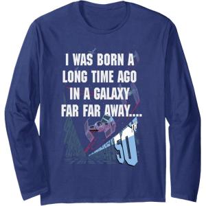image:imageStar Wars I Was Born A Long Time Ago 50th Birthday Disney Long Sleeve TShirtNavy Blue