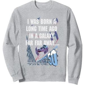 image:imageStar Wars I Was Born A Long Time Ago 50th Birthday Disney SweatshirtHeather Grey
