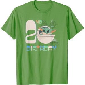 image:imageStar Wars The Mandalorian Grogu 2nd Birthday Sketch TShirtGrass Green