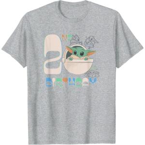 image:imageStar Wars The Mandalorian Grogu 2nd Birthday Sketch TShirtHeather Grey