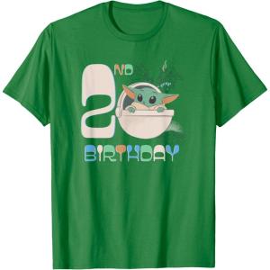 image:imageStar Wars The Mandalorian Grogu 2nd Birthday Sketch TShirtKelly Green