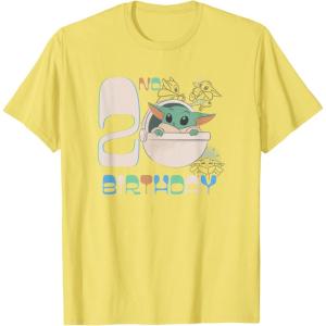 image:imageStar Wars The Mandalorian Grogu 2nd Birthday Sketch TShirtLemon Yellow
