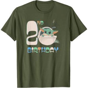 image:imageStar Wars The Mandalorian Grogu 2nd Birthday Sketch TShirtOlive Green
