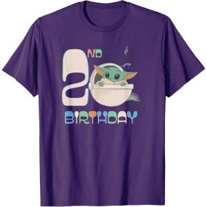 image:imageStar Wars The Mandalorian Grogu 2nd Birthday Sketch TShirtPurple