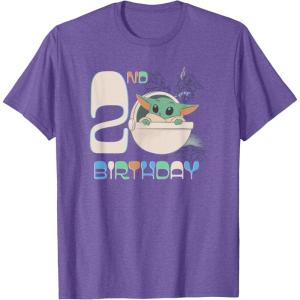 image:imageStar Wars The Mandalorian Grogu 2nd Birthday Sketch TShirtPurple Heather