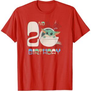 image:imageStar Wars The Mandalorian Grogu 2nd Birthday Sketch TShirtRed