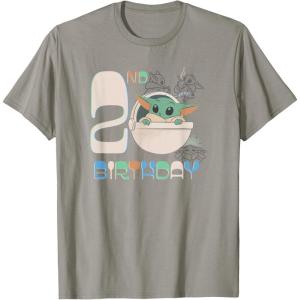 image:imageStar Wars The Mandalorian Grogu 2nd Birthday Sketch TShirtSlate Grey