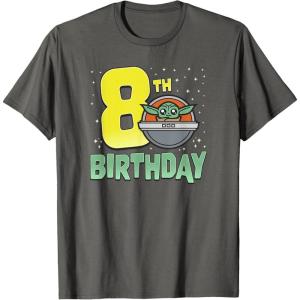image:imageStar Wars The Mandalorian Grogu 8th Birthday Hovering Pram TShirtAsphalt Grey