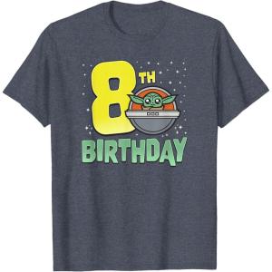 image:imageStar Wars The Mandalorian Grogu 8th Birthday Hovering Pram TShirtHeather Blue