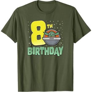 image:imageStar Wars The Mandalorian Grogu 8th Birthday Hovering Pram TShirtOlive Green