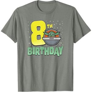 image:imageStar Wars The Mandalorian Grogu 8th Birthday Hovering Pram TShirtOlive Heather