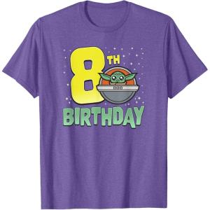 image:imageStar Wars The Mandalorian Grogu 8th Birthday Hovering Pram TShirtPurple Heather