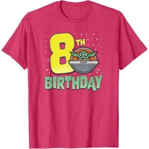 image:imageStar Wars The Mandalorian Grogu 8th Birthday Hovering Pram TShirtRed Heather