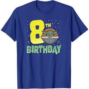 image:imageStar Wars The Mandalorian Grogu 8th Birthday Hovering Pram TShirtRoyal Blue