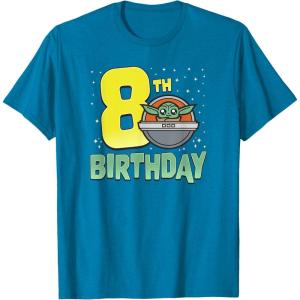 image:imageStar Wars The Mandalorian Grogu 8th Birthday Hovering Pram TShirtSapphire Blue