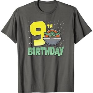 image:imageStar Wars The Mandalorian Grogu 9th Birthday Hovering Pram TShirtAsphalt Grey