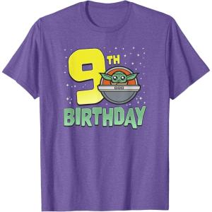 image:imageStar Wars The Mandalorian Grogu 9th Birthday Hovering Pram TShirtPurple Heather
