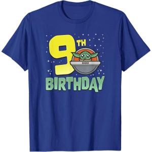 image:imageStar Wars The Mandalorian Grogu 9th Birthday Hovering Pram TShirtRoyal Blue