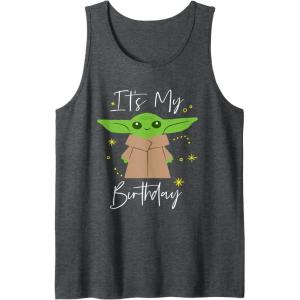 image:imageStar Wars The Mandalorian Grogu Its My Birthday Party Tank TopDark Heather Grey