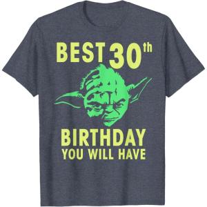 image:imageStar Wars Yoda Best 30th Birthday You Will Have Stencil TShirtHeather Blue