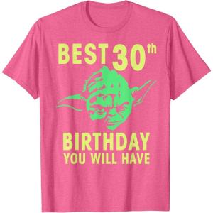 image:imageStar Wars Yoda Best 30th Birthday You Will Have Stencil TShirtPink Heather