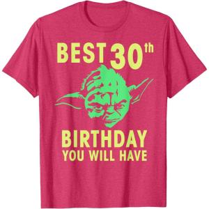 image:imageStar Wars Yoda Best 30th Birthday You Will Have Stencil TShirtRed Heather