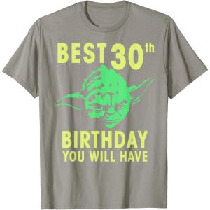 image:imageStar Wars Yoda Best 30th Birthday You Will Have Stencil TShirtSlate Grey