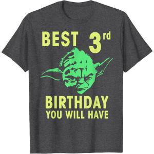 image:imageStar Wars Yoda Best 3rd Birthday You Will Have Stencil TShirtDark Heather Grey