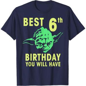 image:imageStar Wars Yoda Best 6th Birthday You Will Have Stencil TShirtNavy Blue