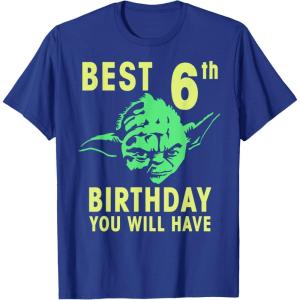 image:imageStar Wars Yoda Best 6th Birthday You Will Have Stencil TShirtRoyal Blue
