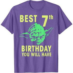 image:imageStar Wars Yoda Best 7th Birthday You Will Have Stencil TShirtPurple Heather
