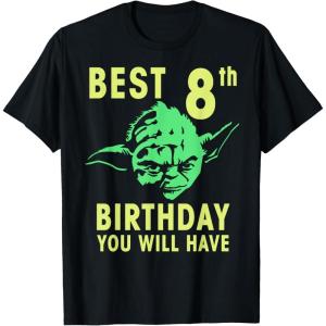 image:imageStar Wars Yoda Best 8th Birthday You Will Have Stencil TShirtBlack