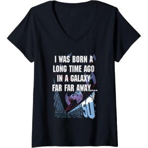 image:imageWomens Star Wars I Was Born A Long Time Ago 50th Birthday Disney VNeck TShirtBlack