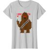 image:imageStar Wars Chewbacca I Chews You Valentines Day TShirtSilver Grey