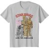 image:imageStar Wars Chewbacca R2D2 C3PO Join The Rebellion TShirtSilver Grey