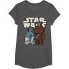 image:imageStar Wars Last Jedi R2D2 Porgs Chewie Cutie Cartoon TShirt TShirtAsphalt Grey