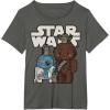 image:imageStar Wars Last Jedi R2D2 Porgs Chewie Cutie Cartoon TShirt TShirtAsphalt Grey