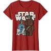 image:imageStar Wars Last Jedi R2D2 Porgs Chewie Cutie Cartoon TShirt TShirtCranberry Red