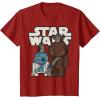 image:imageStar Wars Last Jedi R2D2 Porgs Chewie Cutie Cartoon TShirt TShirtCranberry Red