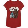 image:imageStar Wars Last Jedi R2D2 Porgs Chewie Cutie Cartoon TShirt TShirtCranberry Red