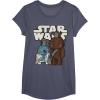 image:imageStar Wars Last Jedi R2D2 Porgs Chewie Cutie Cartoon TShirt TShirtHeather Blue