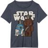 image:imageStar Wars Last Jedi R2D2 Porgs Chewie Cutie Cartoon TShirt TShirtHeather Blue