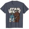 image:imageStar Wars Last Jedi R2D2 Porgs Chewie Cutie Cartoon TShirt TShirtHeather Blue