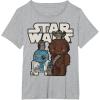 image:imageStar Wars Last Jedi R2D2 Porgs Chewie Cutie Cartoon TShirt TShirtHeather Grey