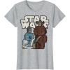 image:imageStar Wars Last Jedi R2D2 Porgs Chewie Cutie Cartoon TShirt TShirtHeather Grey