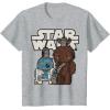 image:imageStar Wars Last Jedi R2D2 Porgs Chewie Cutie Cartoon TShirt TShirtHeather Grey
