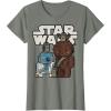 image:imageStar Wars Last Jedi R2D2 Porgs Chewie Cutie Cartoon TShirt TShirtOlive Heather