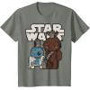image:imageStar Wars Last Jedi R2D2 Porgs Chewie Cutie Cartoon TShirt TShirtOlive Heather