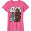 image:imageStar Wars Last Jedi R2D2 Porgs Chewie Cutie Cartoon TShirt TShirtPink Heather