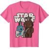 image:imageStar Wars Last Jedi R2D2 Porgs Chewie Cutie Cartoon TShirt TShirtPink Heather